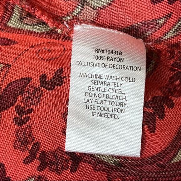 Harlow & Rose Paisley Red Mini Teired Dress Boho Hippie Peasent Fairy M Vampy - Picture 6 of 9